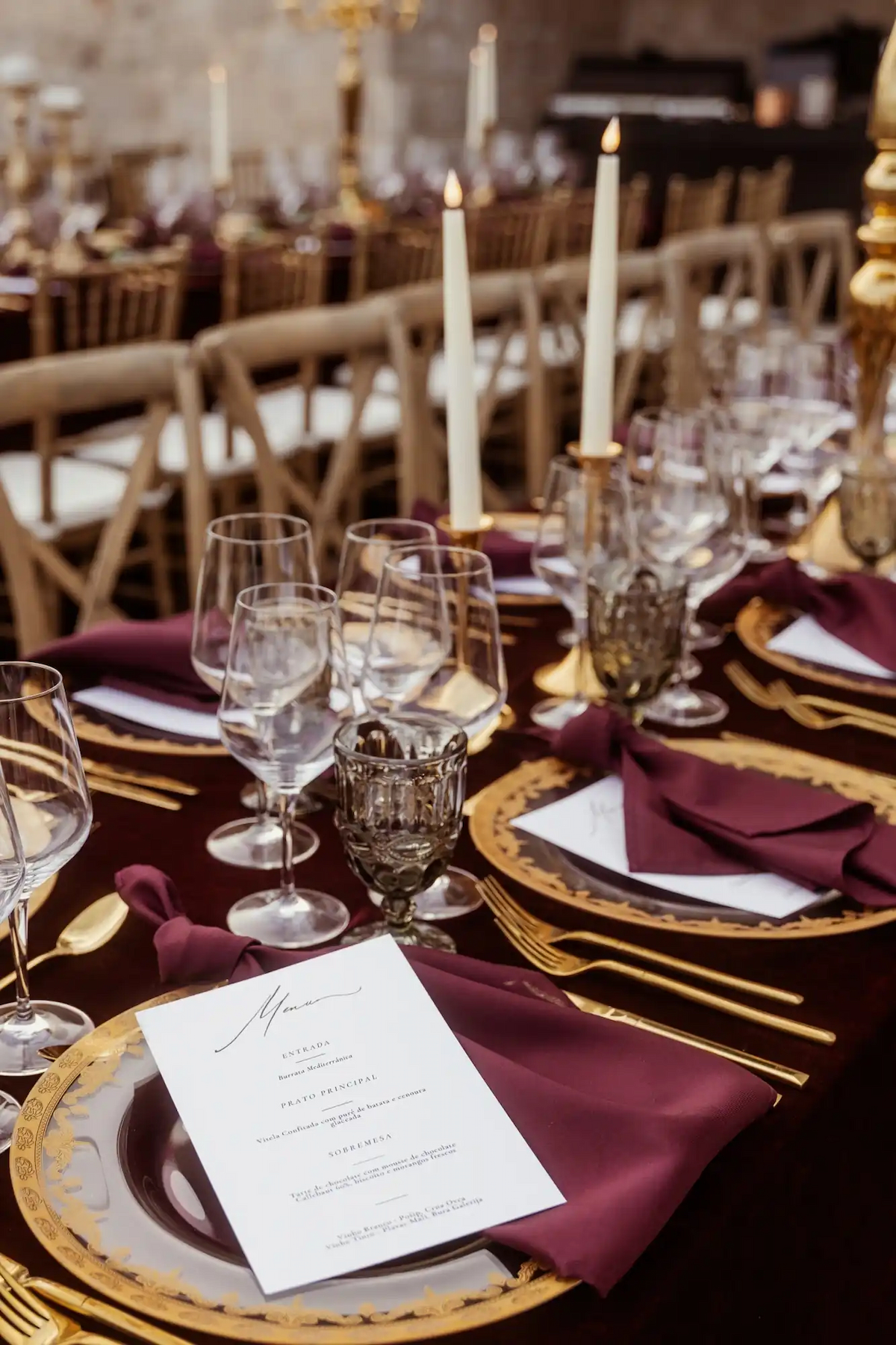 Tables set for a wedding
