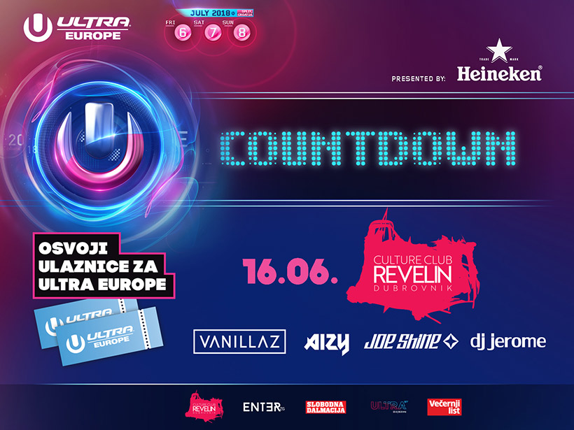 Get tickets for Ultra Europe 2018, Countdown to Ultra Europe, June 16th, Revelin Dubrovnik