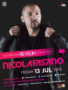 Nicola Fasano performs in nightclub Culture Club Revelin on July 13th 2018 Dubrovnik